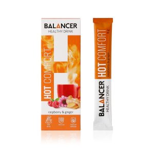 Горячий напиток для иммунитета BALANCER HOT COMFORT со вкусом «Малина-имбирь», 10 стиков